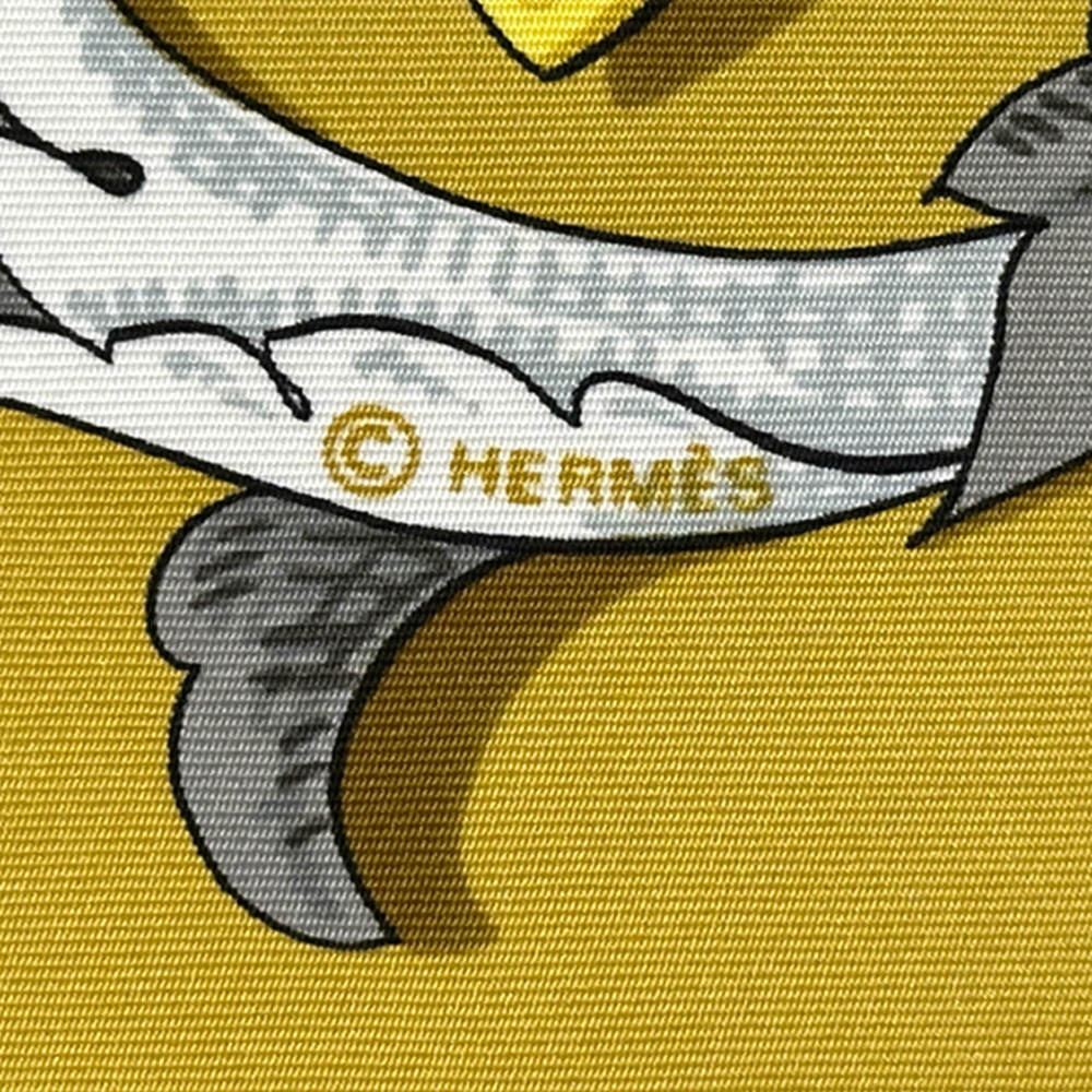 HERMES Yellow Silk Scarf - Picture 4 of 6